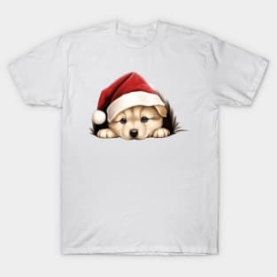 Christmas Peeking Puppy T-Shirt